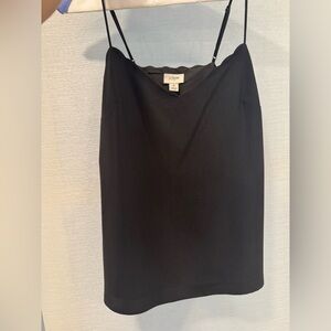 J. Crew Black Scalloped Sleeveless Top